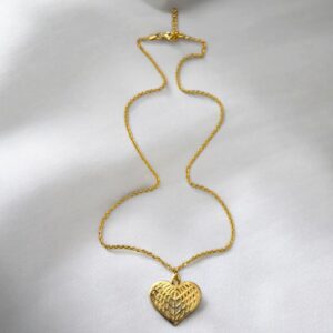 Golden Mesh Heart Necklace